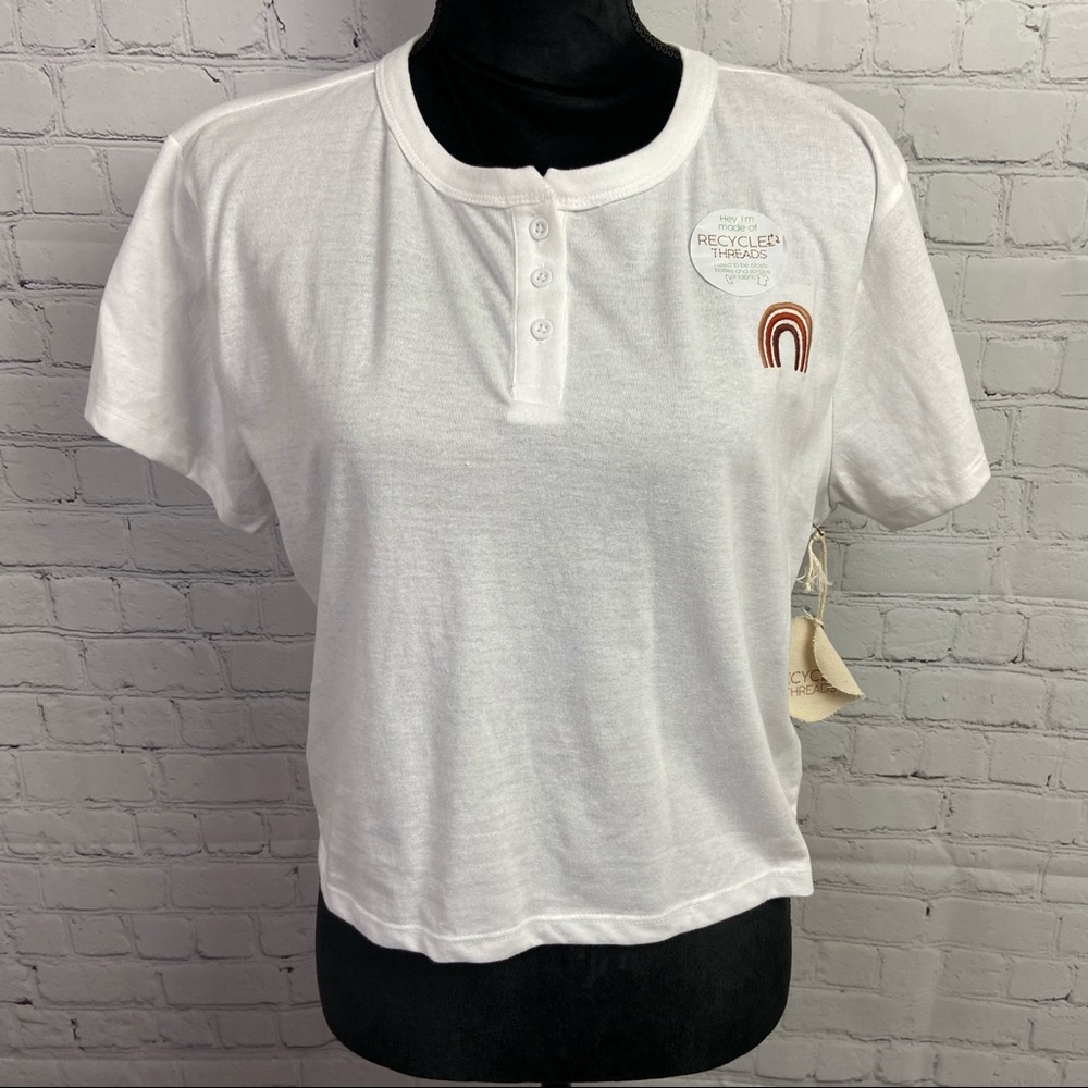 NWT Recycle Threads Maya Angelou Rainbow Crop Top